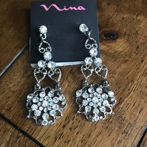 Nina Crystal/Rhinestone Drop Dangle Earrings
